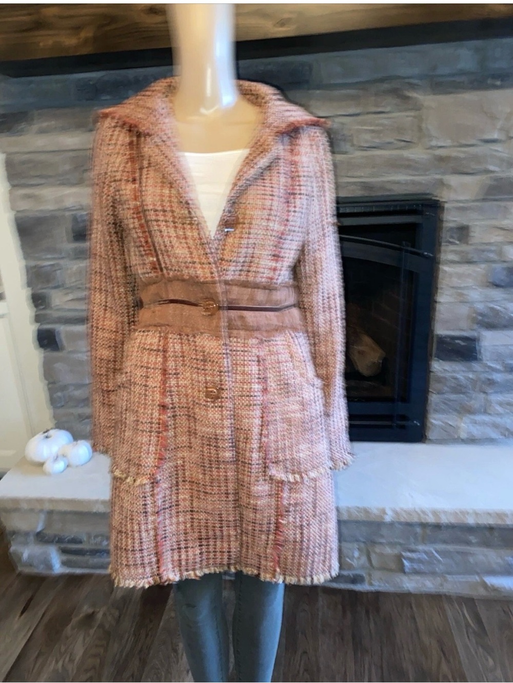 Bohme Boutique Size Medium Boho Plaid Jacket with Satin Lining